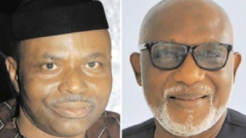 Former governor of Ondo state, Olusegun Mimiko and the incumbent governor, Oluwarotimi Akeredolu