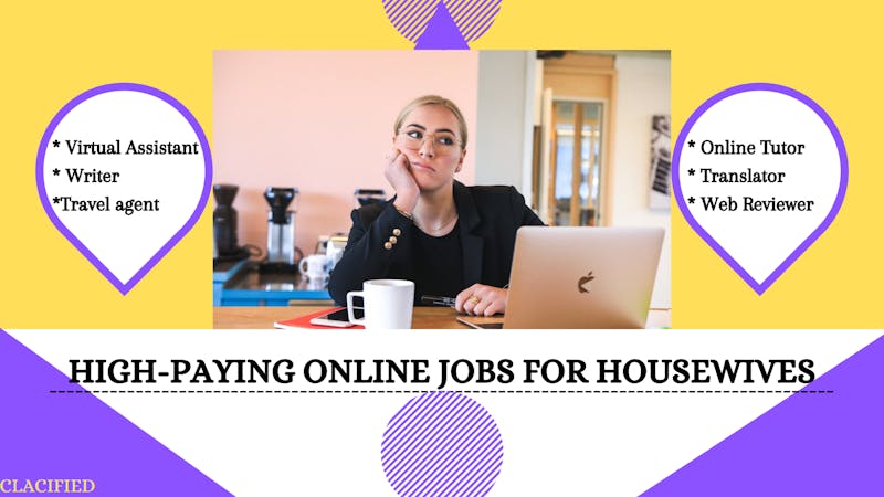 Graphic design image of a sit-at-home wife working at home using her laptop