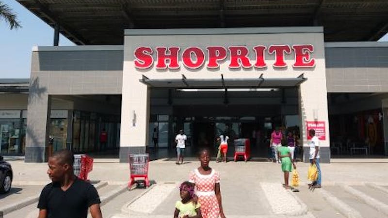 Customers moving in and out of the Shoprite shopping mall