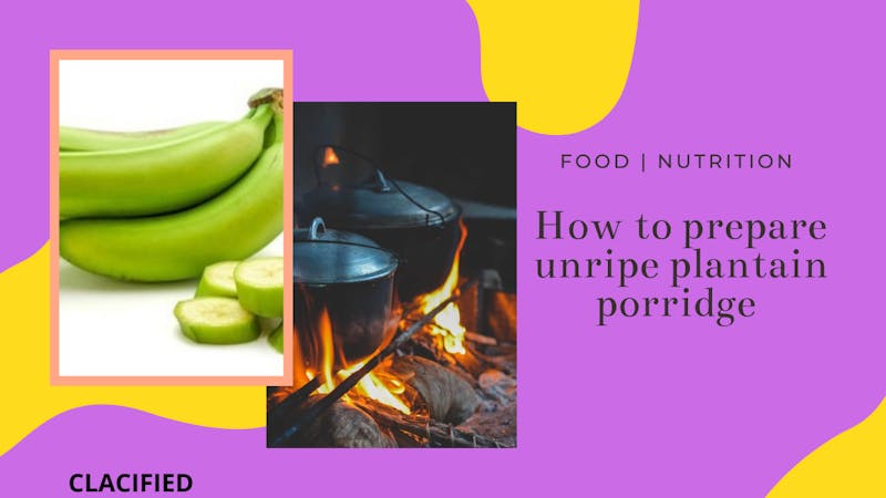 Image showing unripe plantain porridge cooking in a pot on the fire