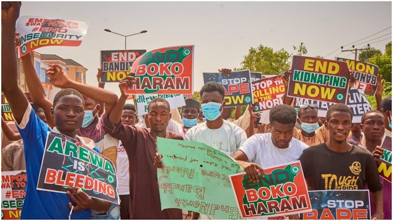 Northern youths have taken to the streets to protest against insecurity in the north