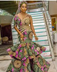 ankara fitted long gown