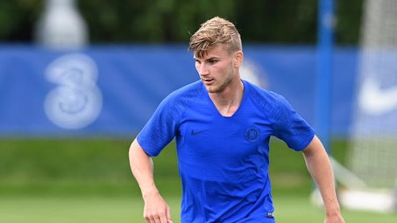 Timo Werner training in Chelsea training ground