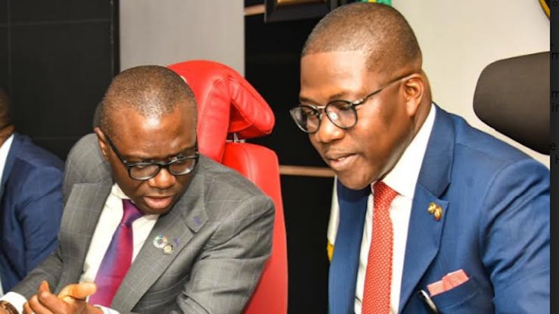The Lagos State Governor, Babajide Sanwo-Olu and the State Head of Service, Mr Hakeem Muri-Okunola