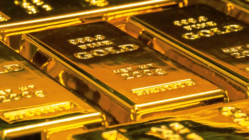 A bunch of gold blocks.
