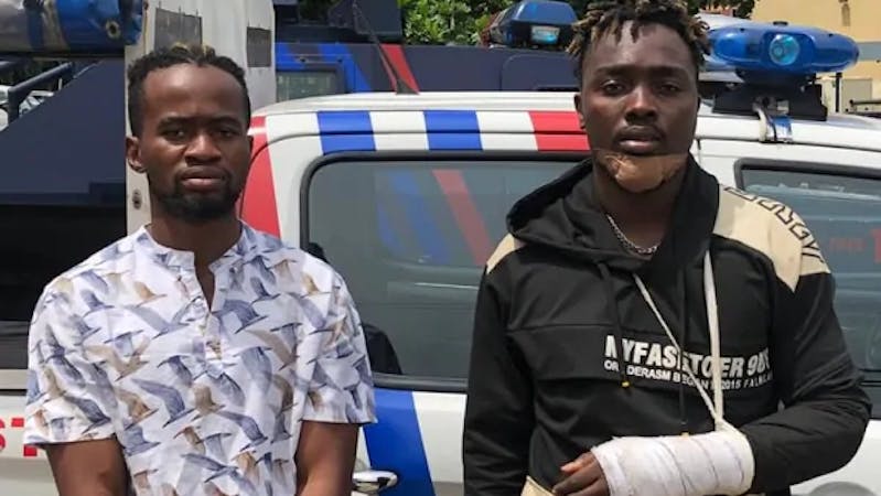 Chinonso Micheal and Chimelu Victory, the two entertainers who were arrested for alleged robbery and fraud in Lagos