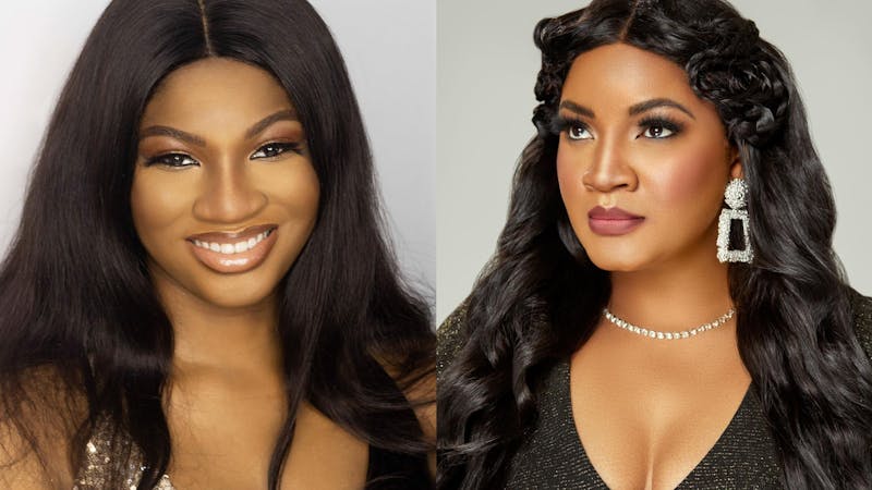 Omotola Jalade and daughter