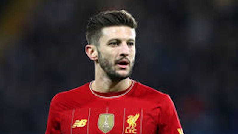 Liverpool Midfielder Adam Lallana in his club home jersey