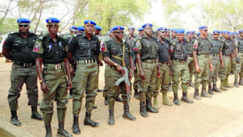INEC security agencies in the training ground.