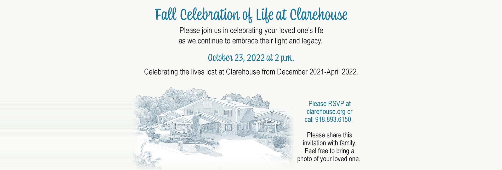 Fall Celebration of Life at Clarehouse