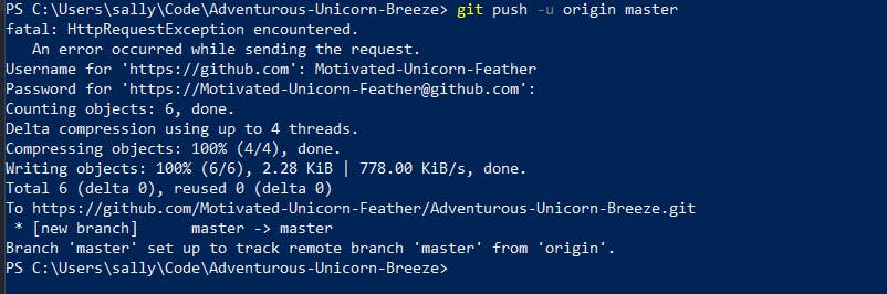 An error you might run into, no worries, we will enter the information on the command line.
