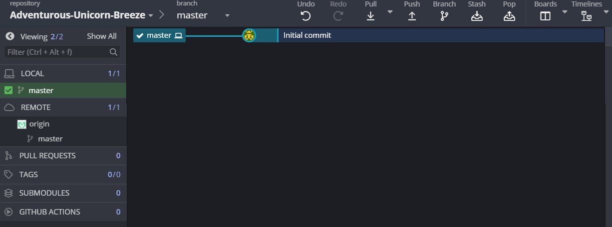 Seeing our newly added remote repo show up in GitKraken.