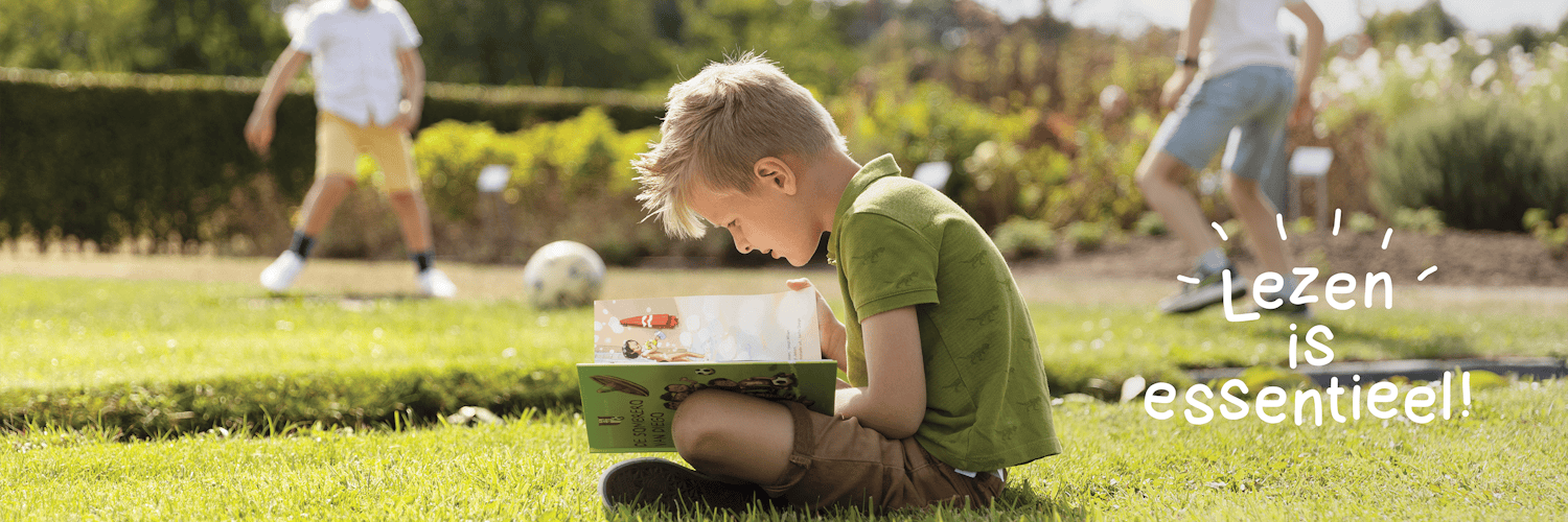 Banner met boodschap: lezen is essentieel