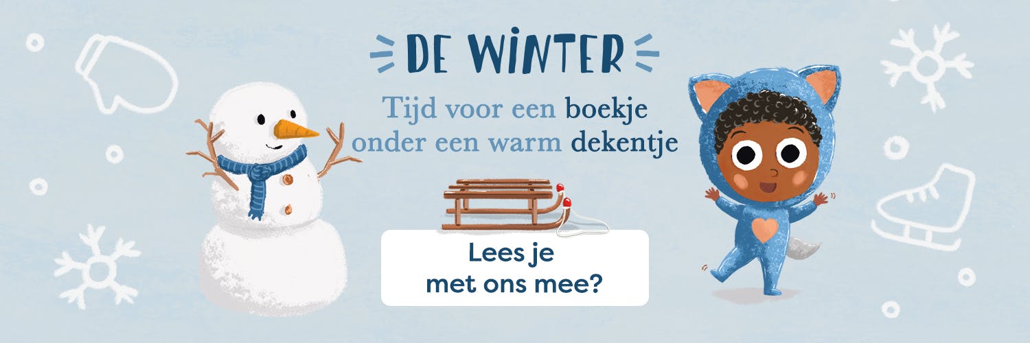 Banner met linkje naar onze winterboekjes. De banner is gebaseerd op de reeks Beestenboel van Frederico Van Lunter