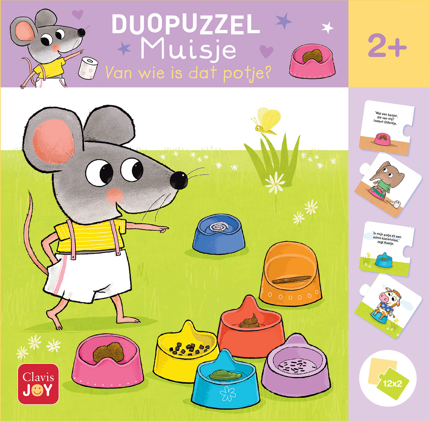 ISBN 5407009981074
Titel Duopuzzel Muisje. Van wie is dat potje?