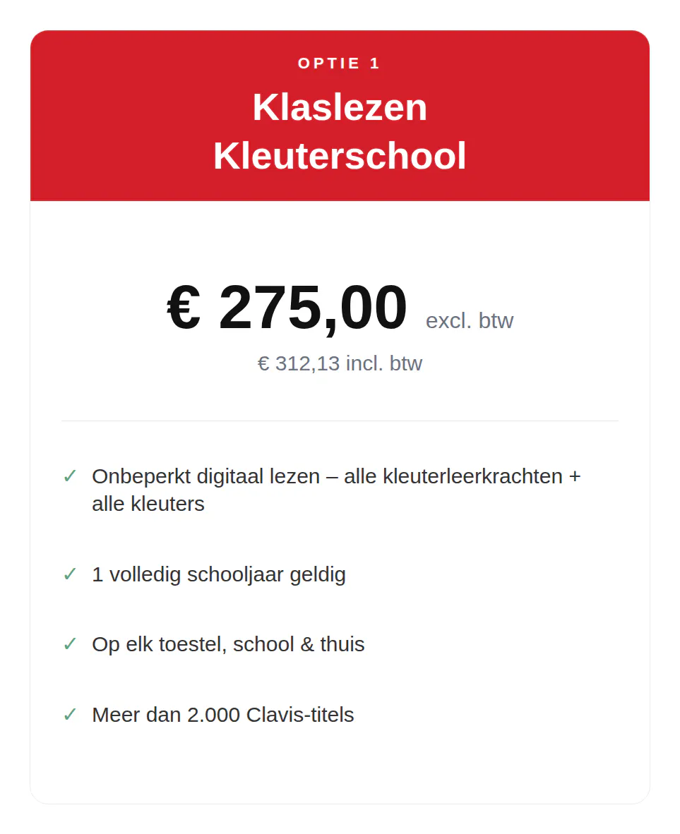 Klaslezen abonnementen 2026-2027: kleuterschool