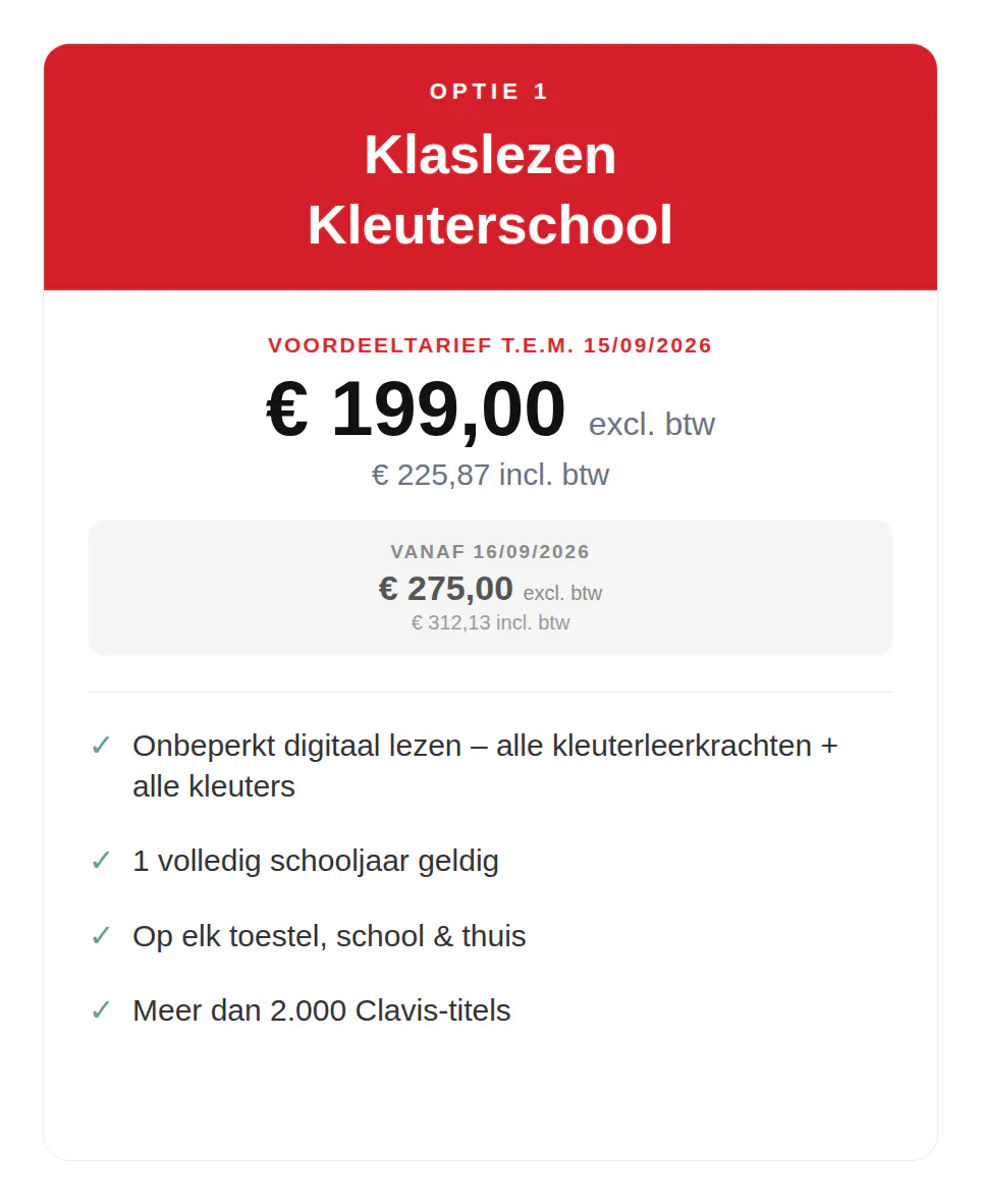 Klaslezen abonnementen 2026-2027: kleuterschool