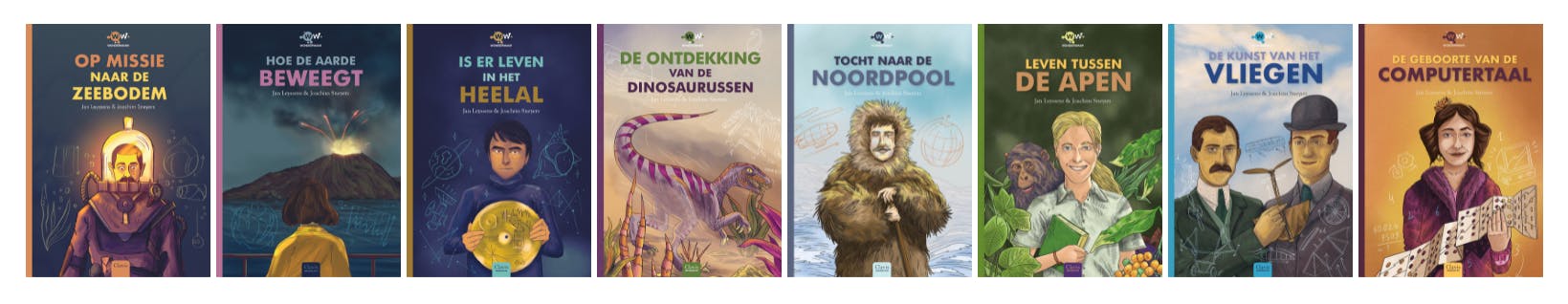 covers van alle titels uit de reeks Wonderwaar van Jan Leyssens en Joachim Sneyers