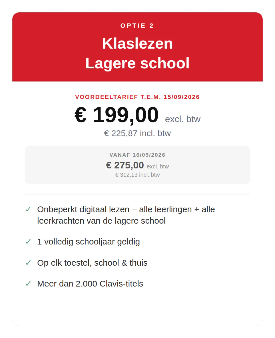 Klaslezen abonnementen 2026-2027: lagere school