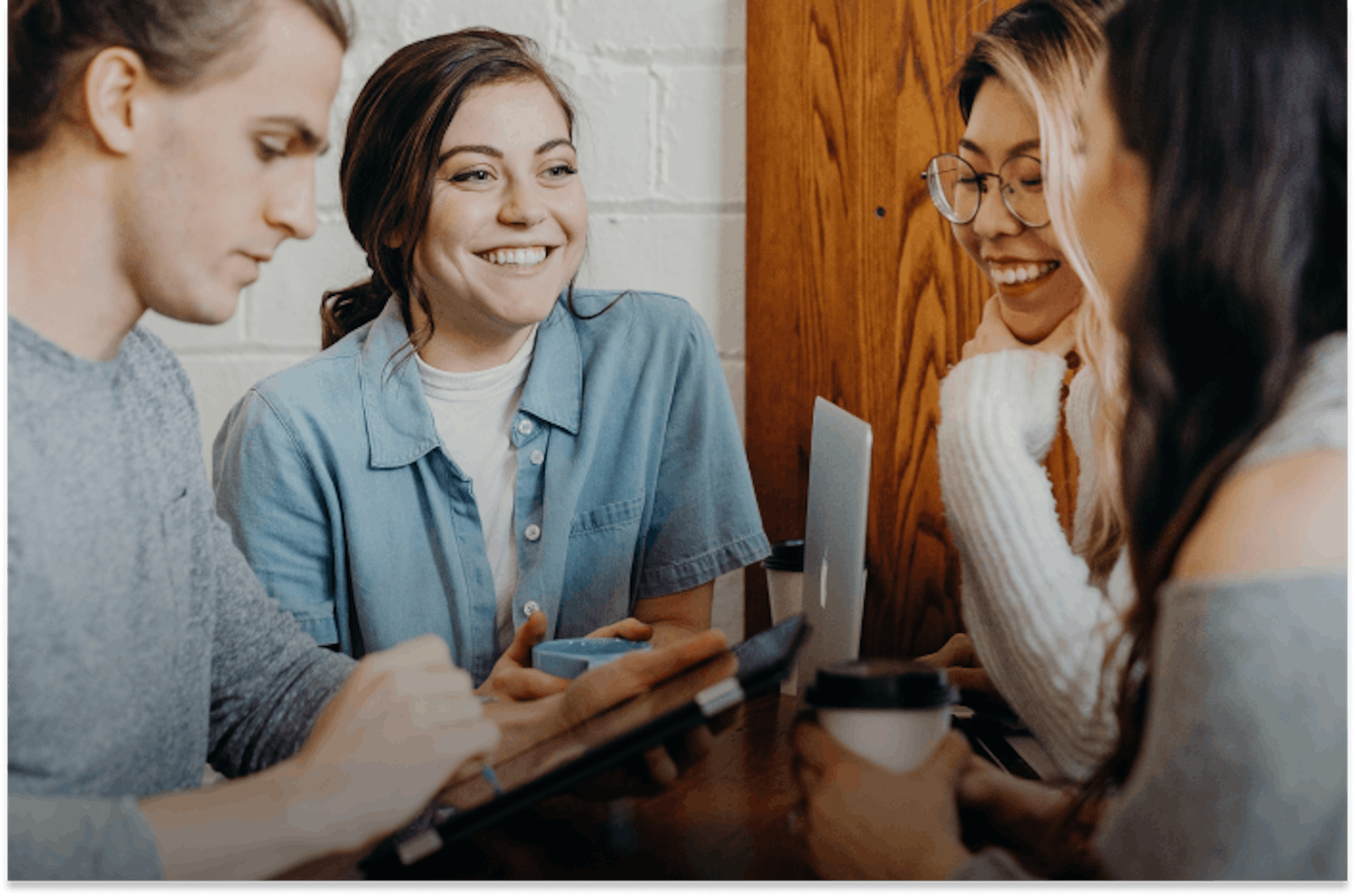 A group of girls chatting