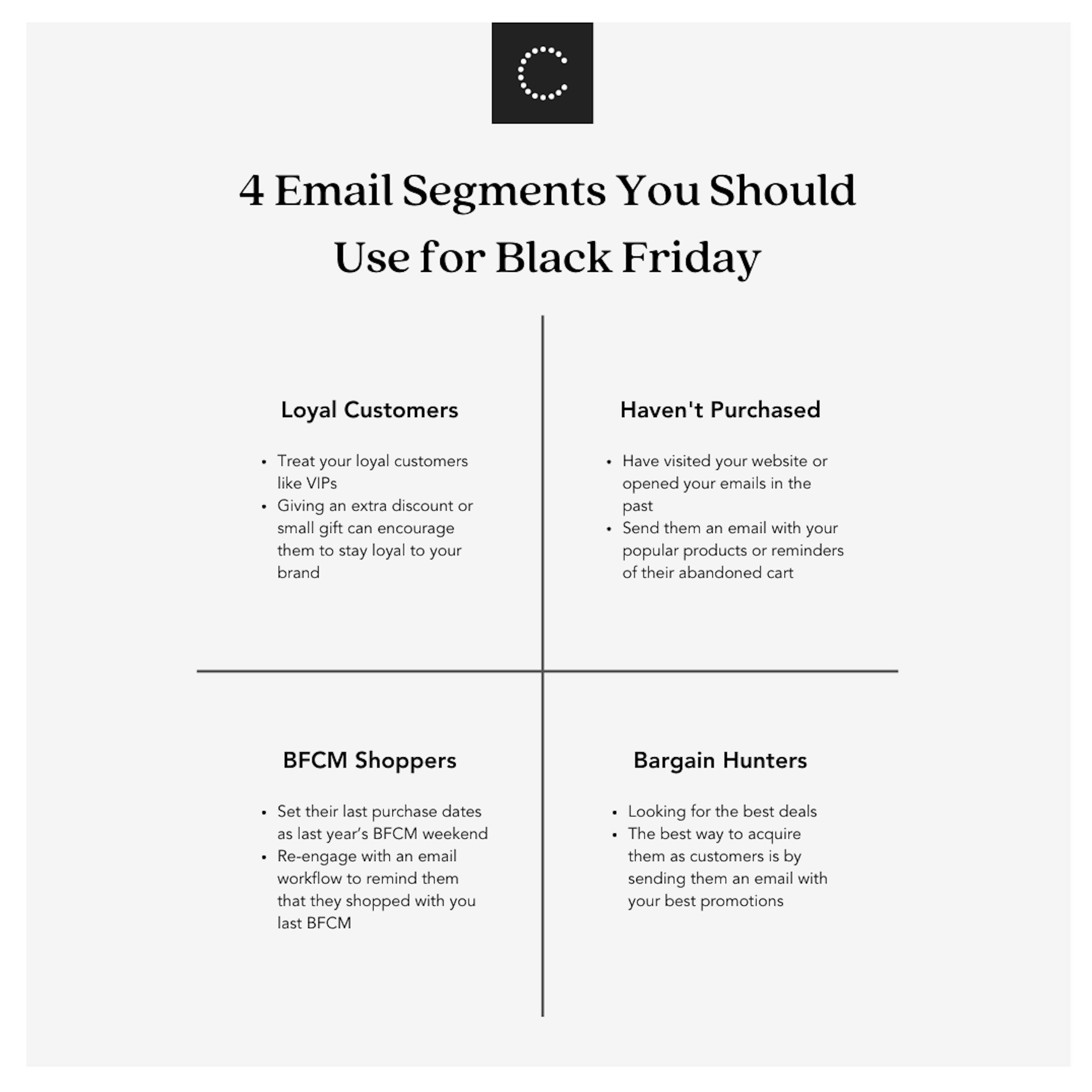 4 email segments you should use for black Friday