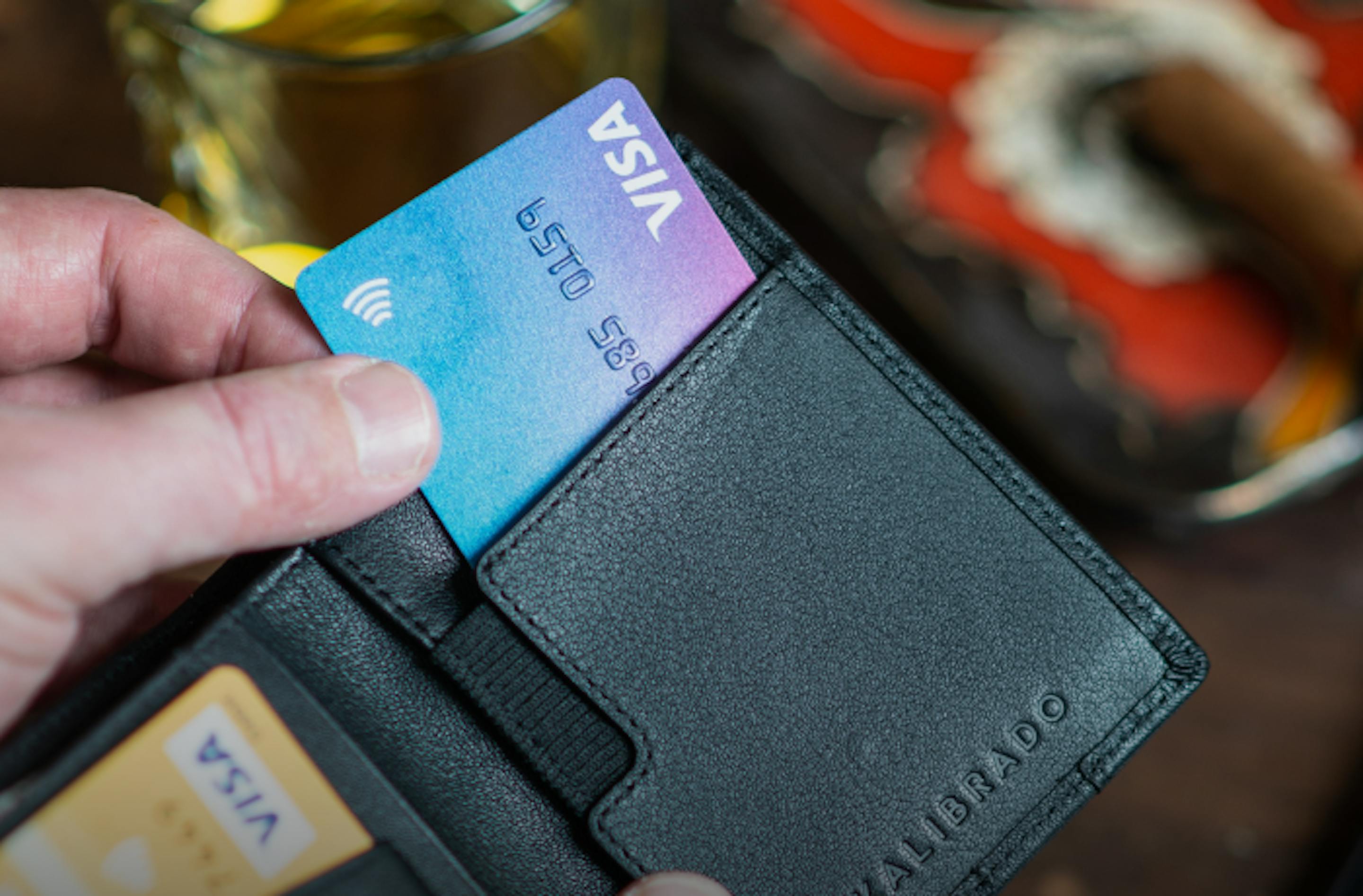 Visa card in a wallet