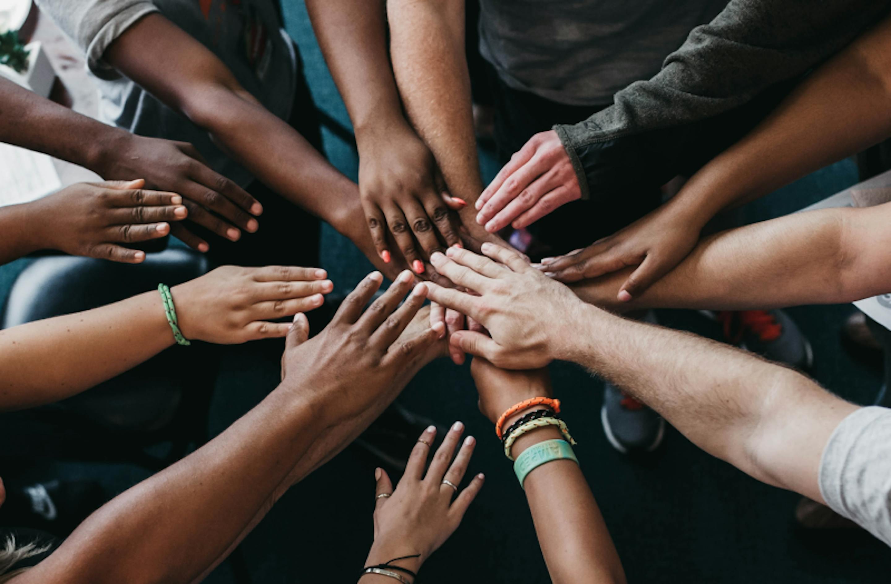 all hands in a circle