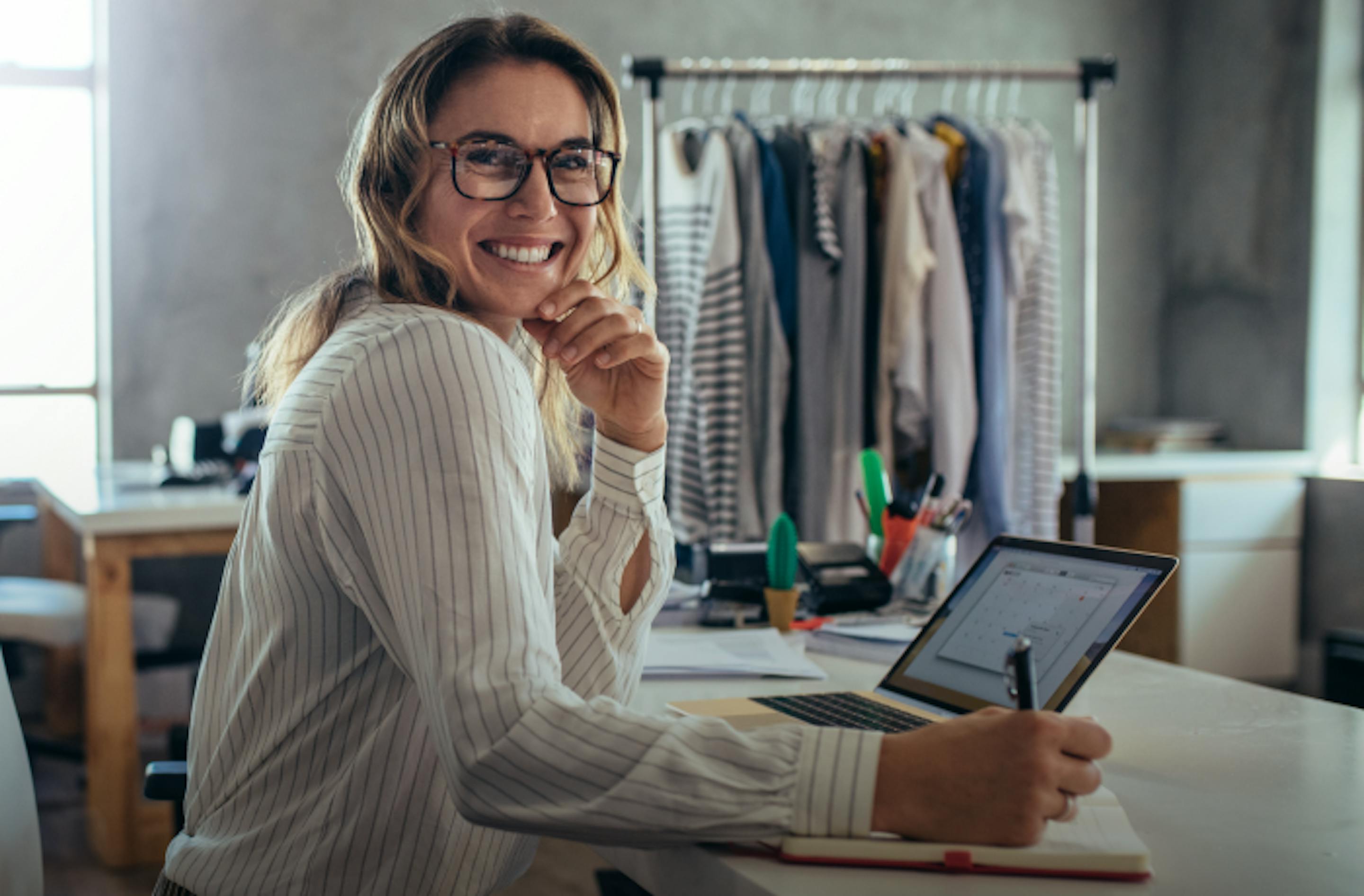 happy female founder