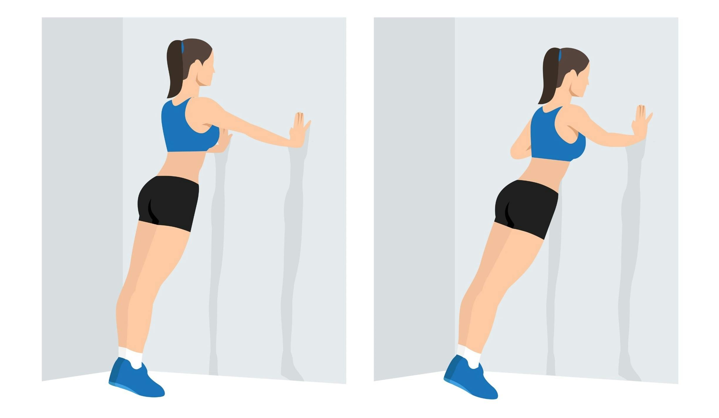 Wall pushup exercise illustration