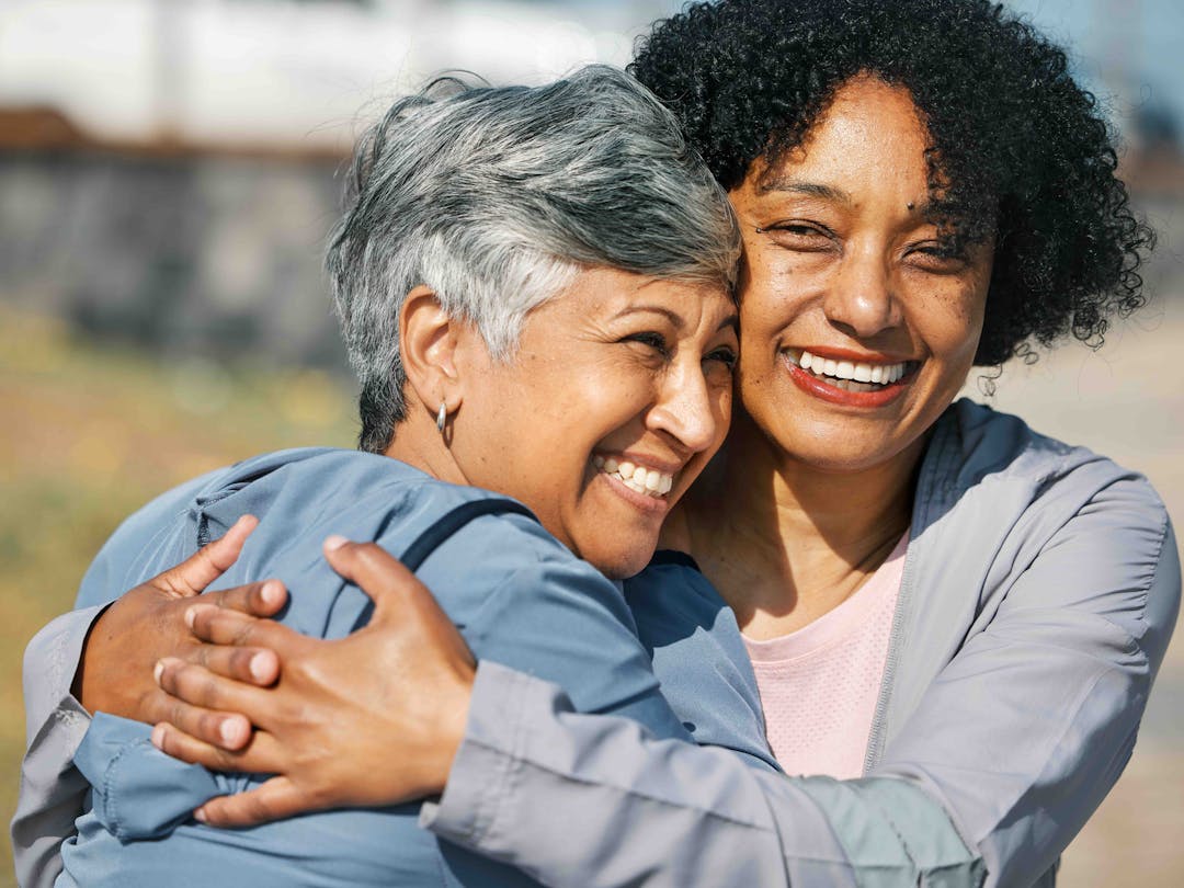 Women hugging