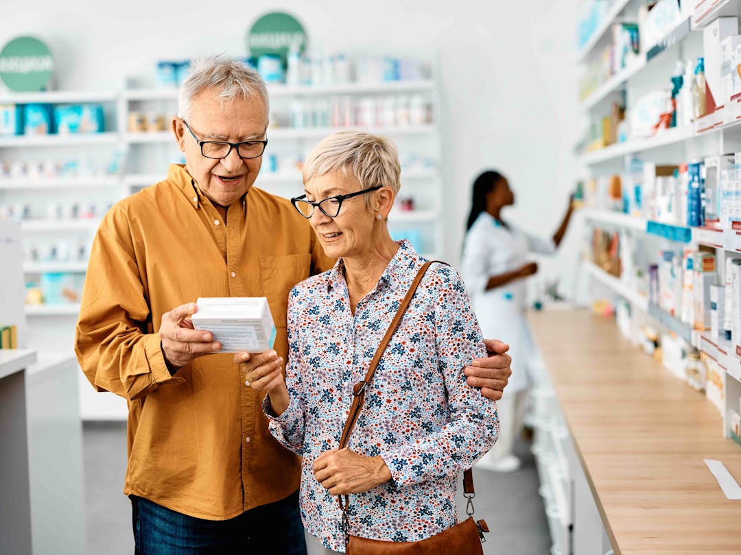 couple in drugstore