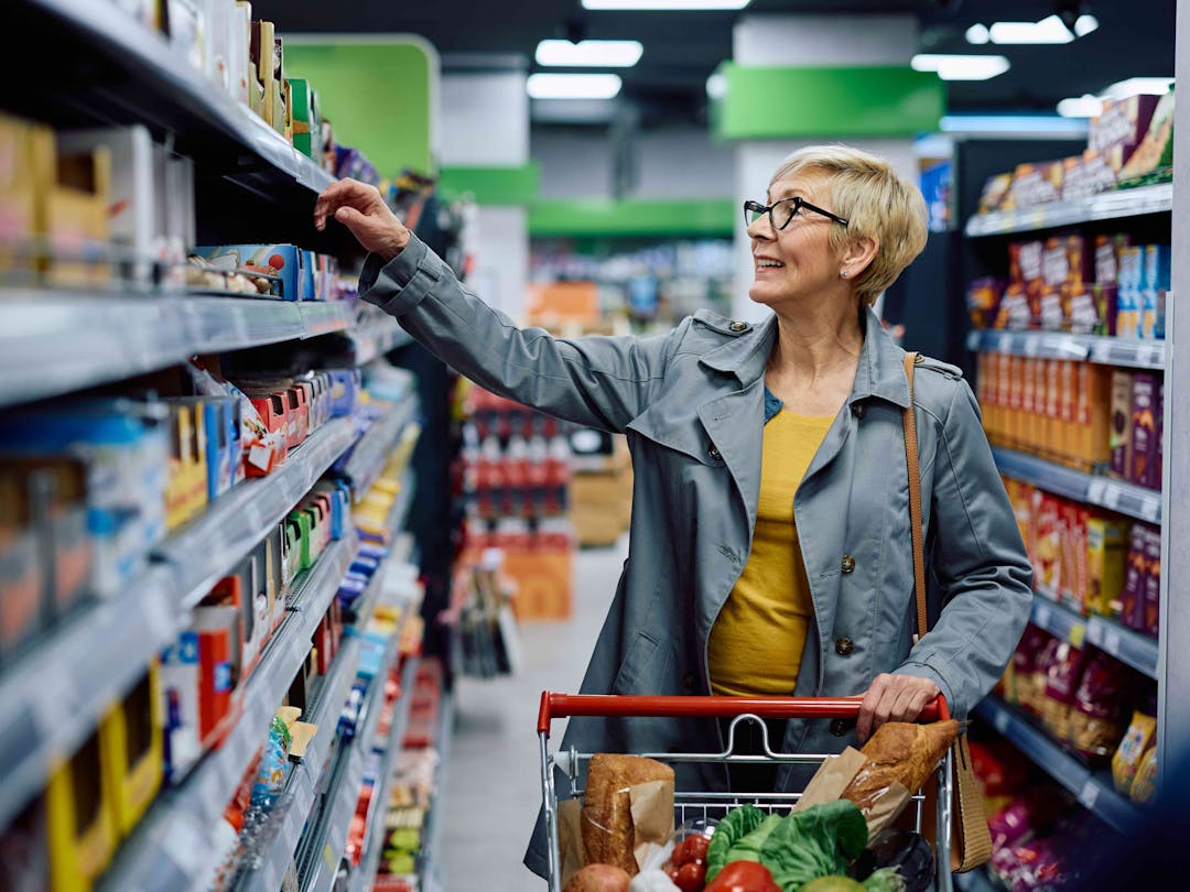 woman shopping in supermarket