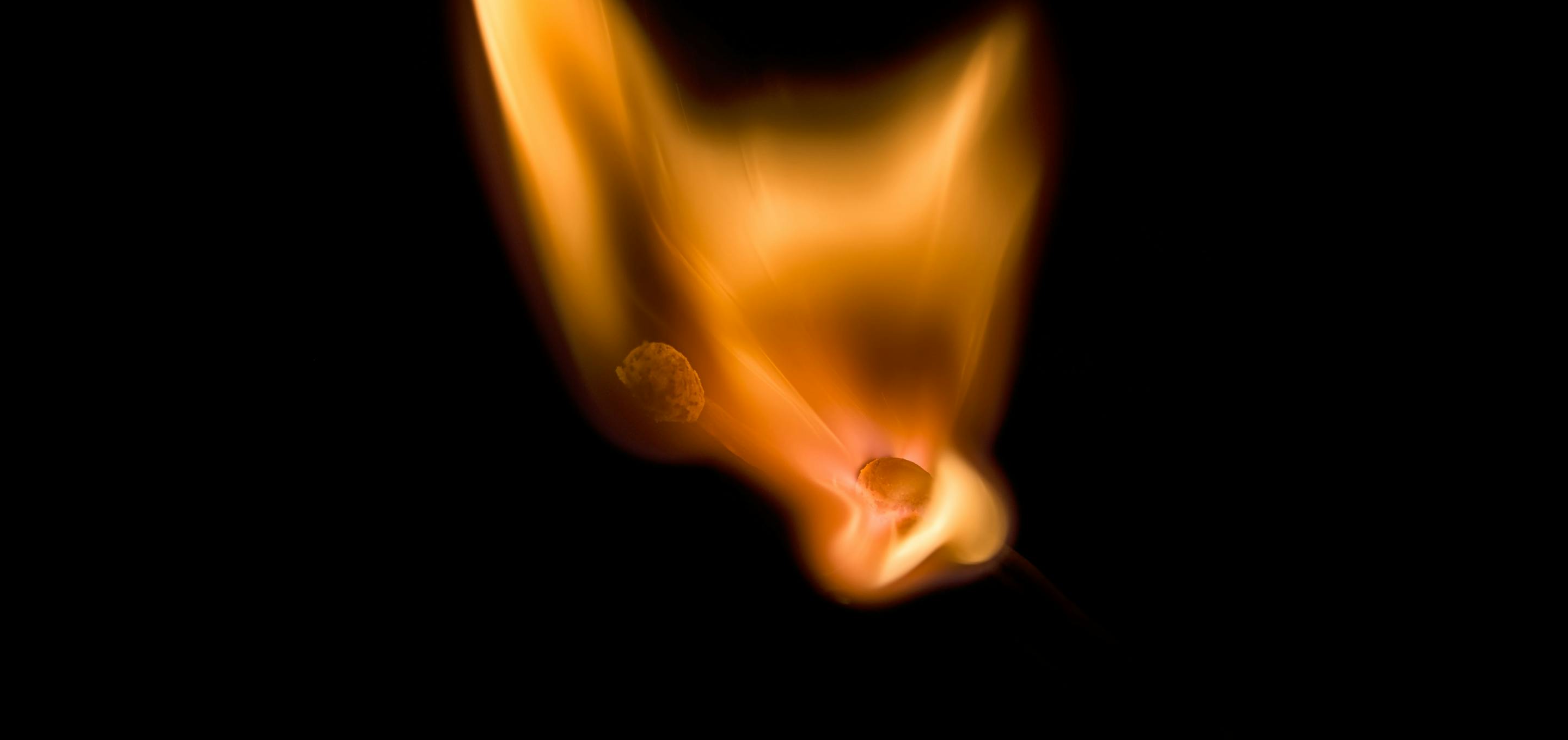flame on match head