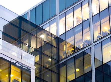 Exterior of office building in Central London