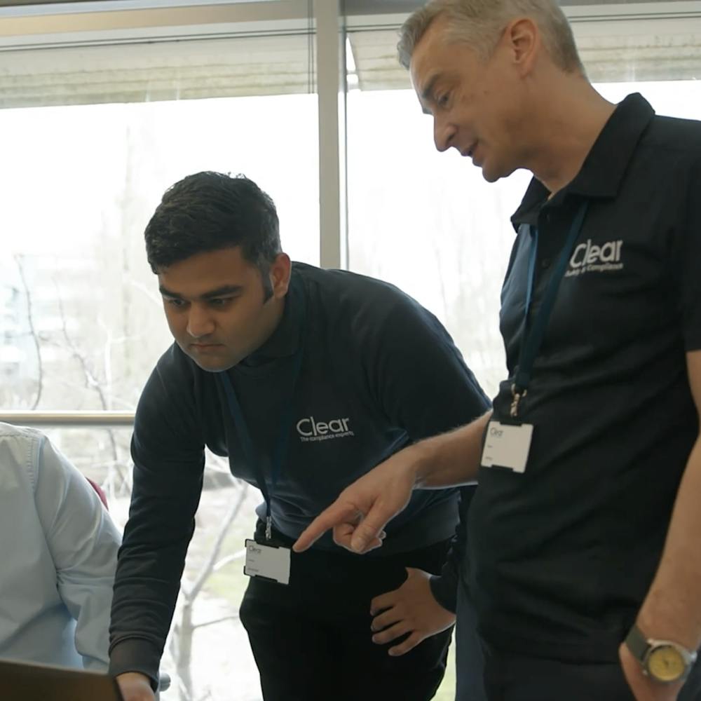 Stuart & Tamoor at Clear office