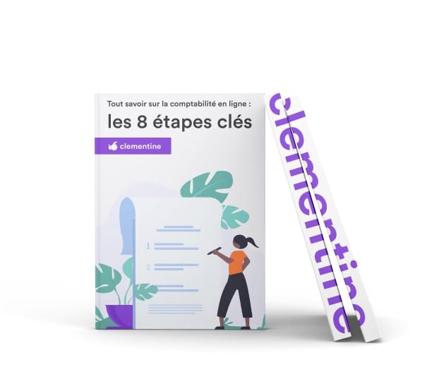 Photographie du livre blanc intitulé Tout savoir sur la comptabilité en ligne : les 8 étapes clés