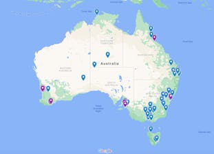 Map of Australia with all the ClimateClever schools