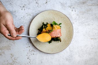 Image of a gourmet salmon dish