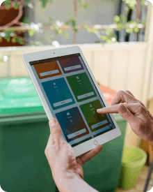 Action section in the ClimateClever Home platform in an iPad