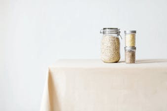 Image with 3 glass jars of food