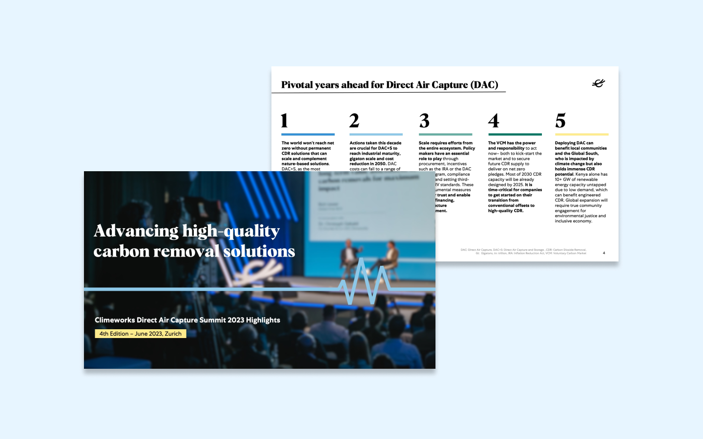 Climeworks publications on the DAC+S and CDR industry