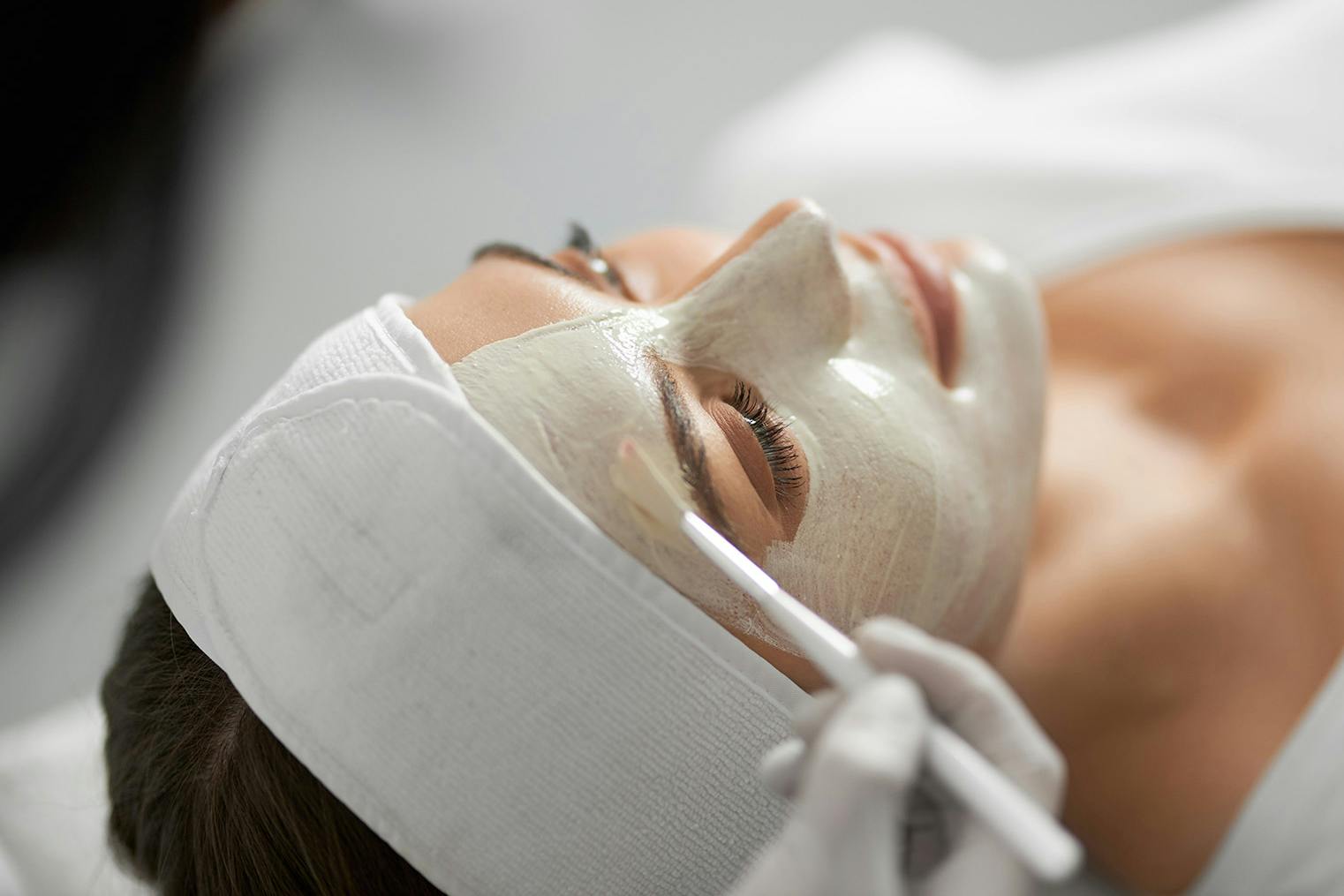 A female patient during Perfect Peel treatment