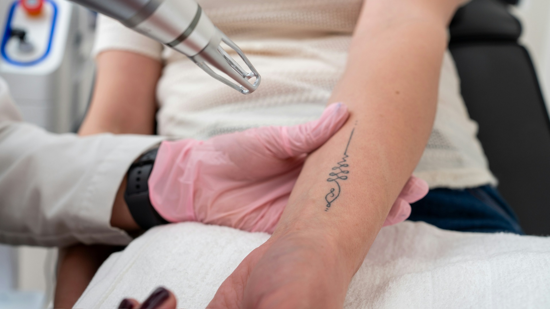 A patient having Laser Tattoo Removal