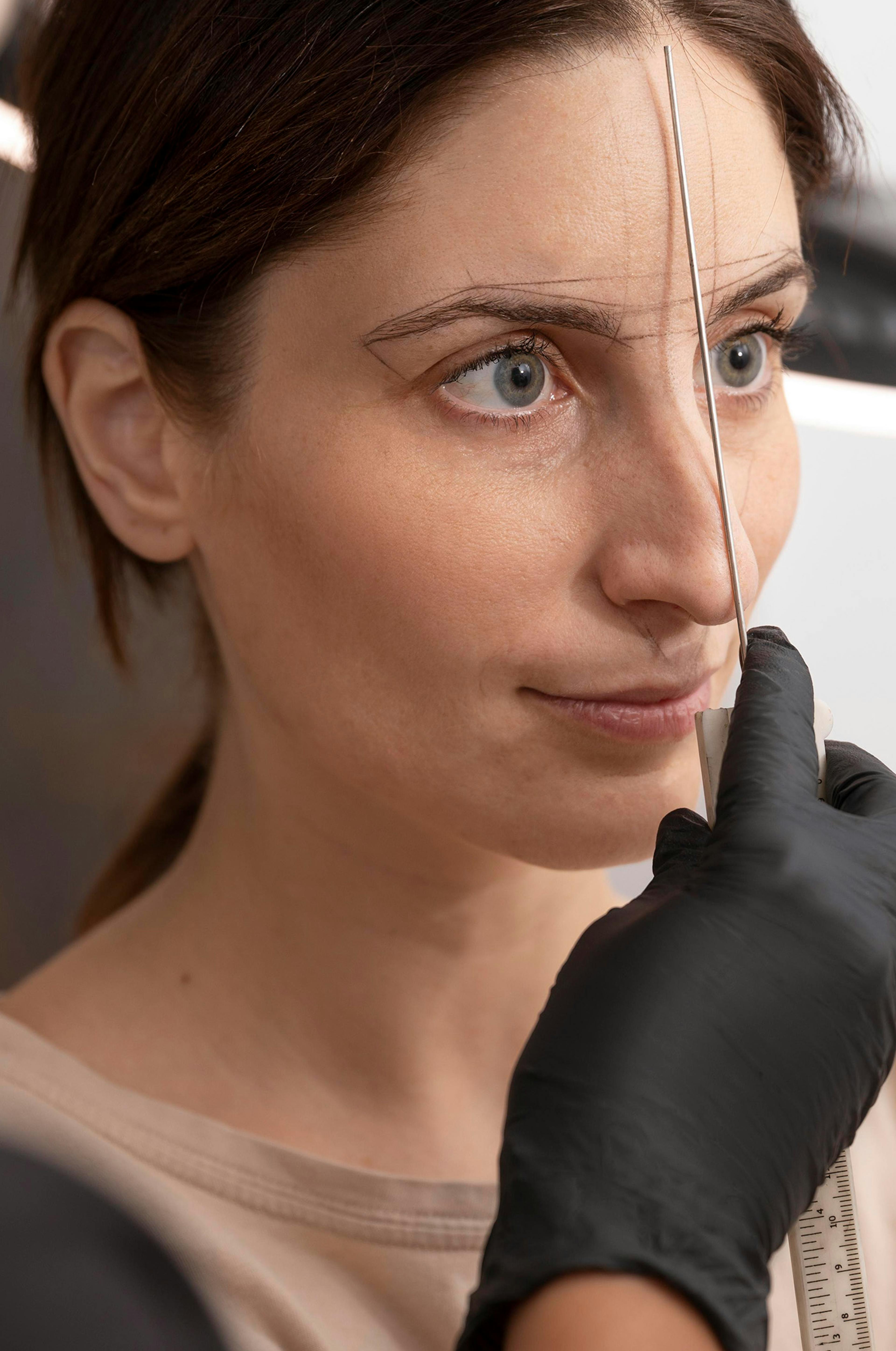A woman having sculptra training