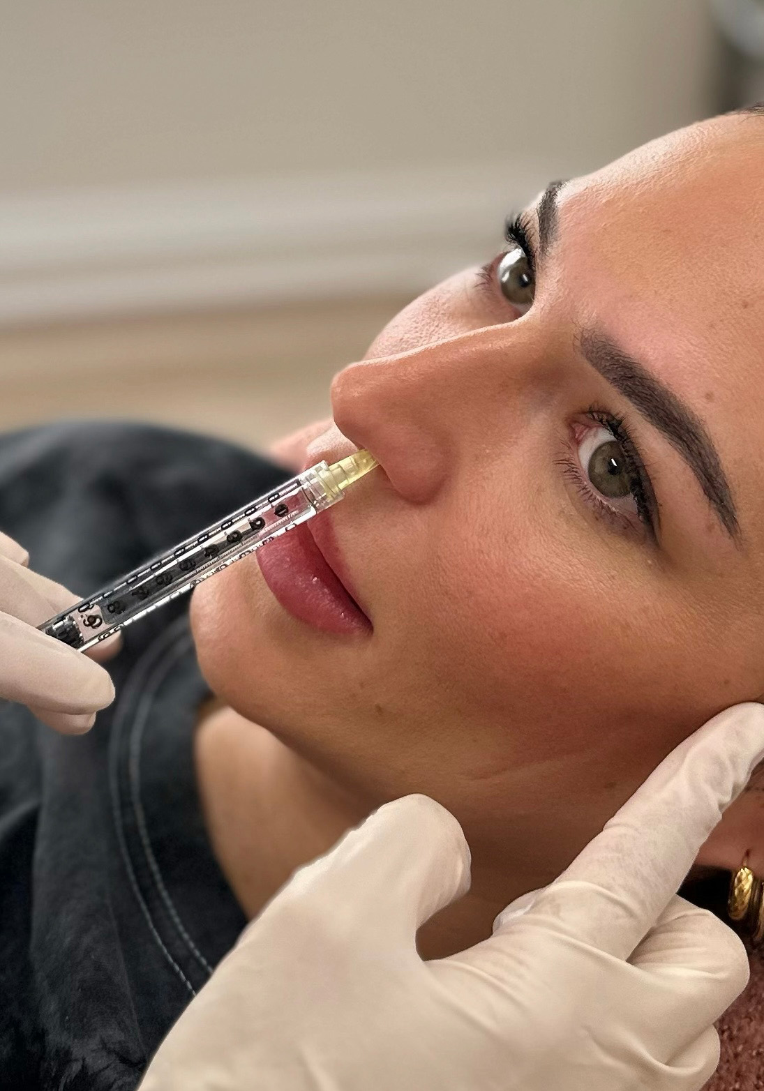 Haytox training being performed on a female patient