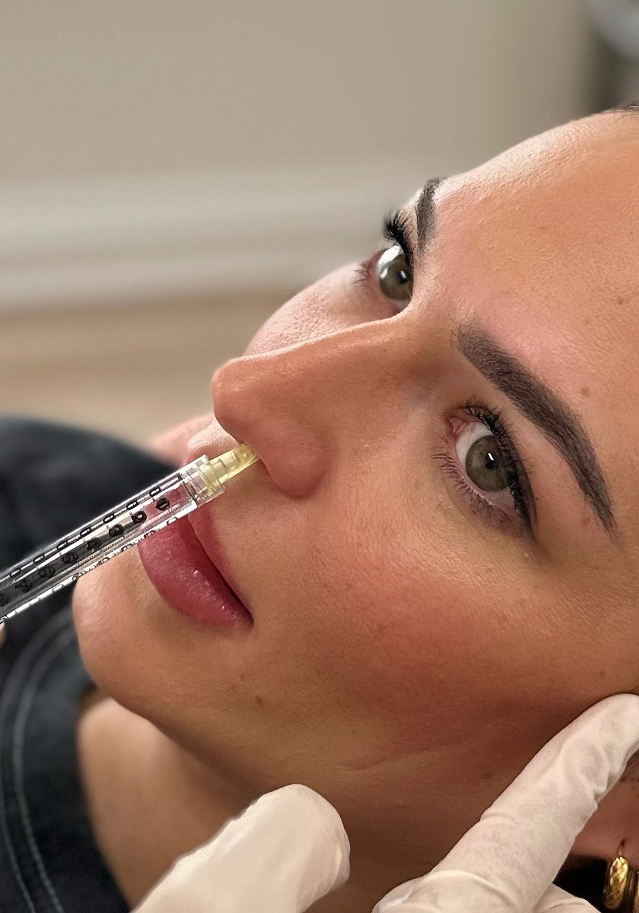 Haytox training being performed on a female patient