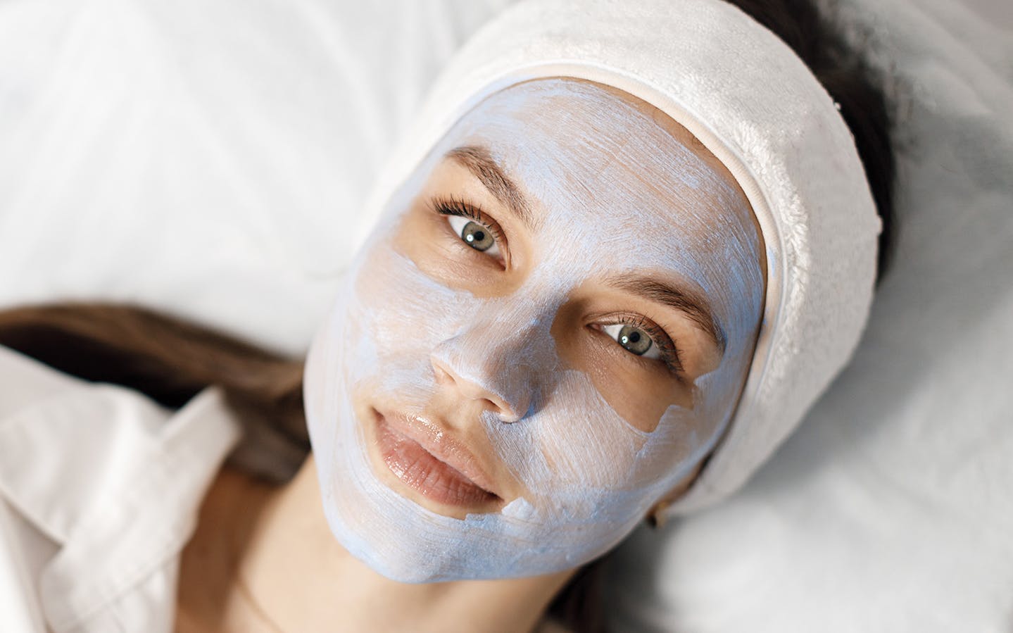 A female patient during Obagi Blue Peel treatment