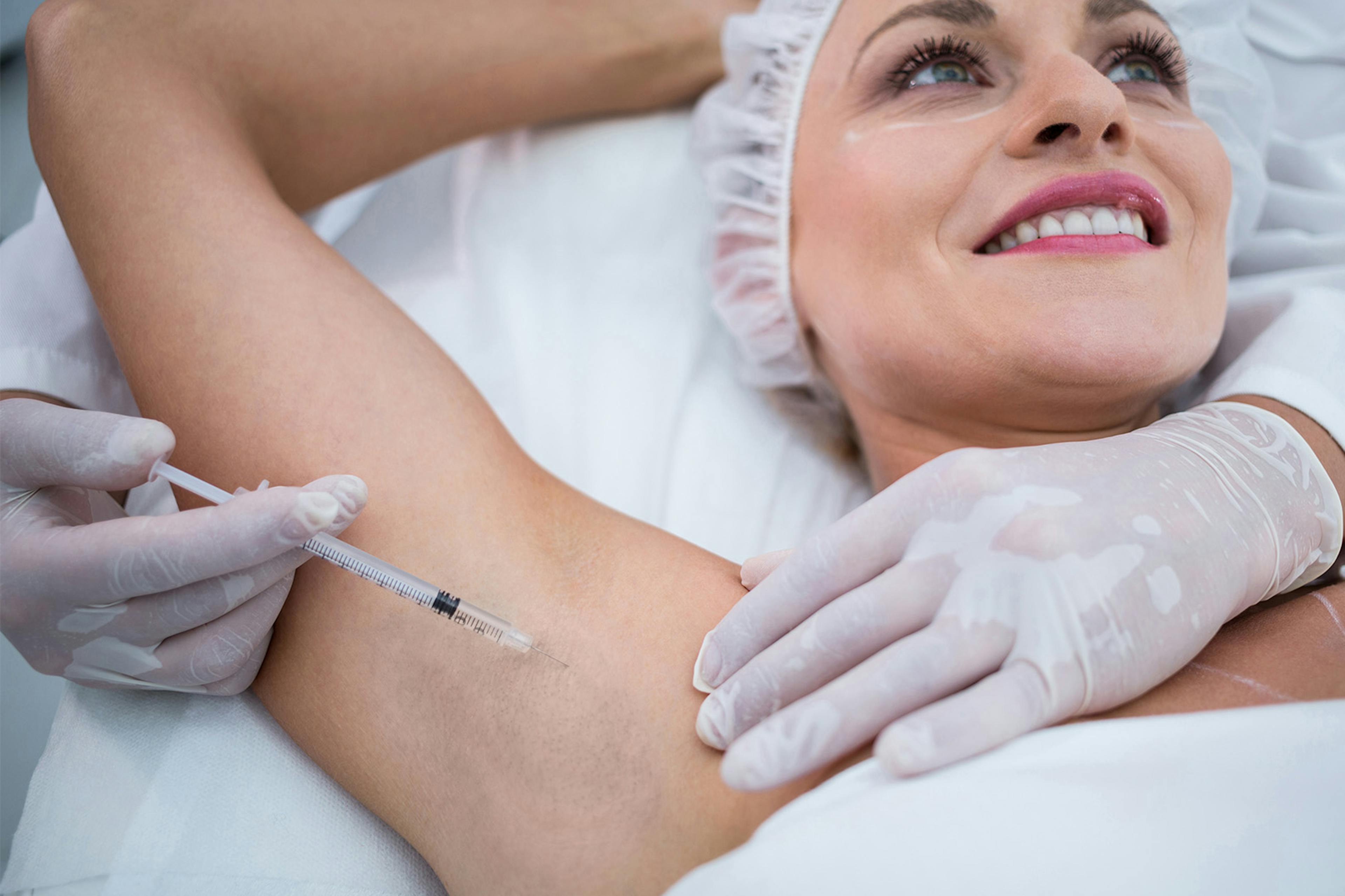 woman having armpit botox treatment