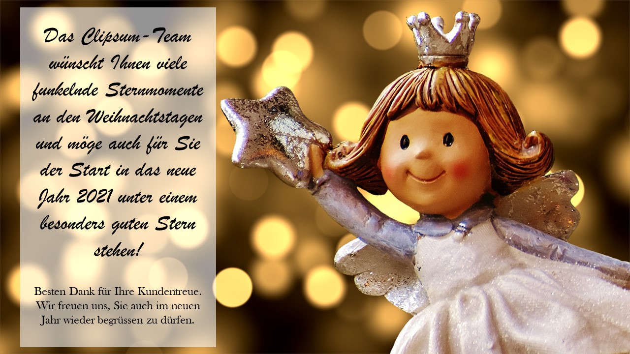 Clipsum wünscht schöne Festtage 🎄 und sagt DANKE