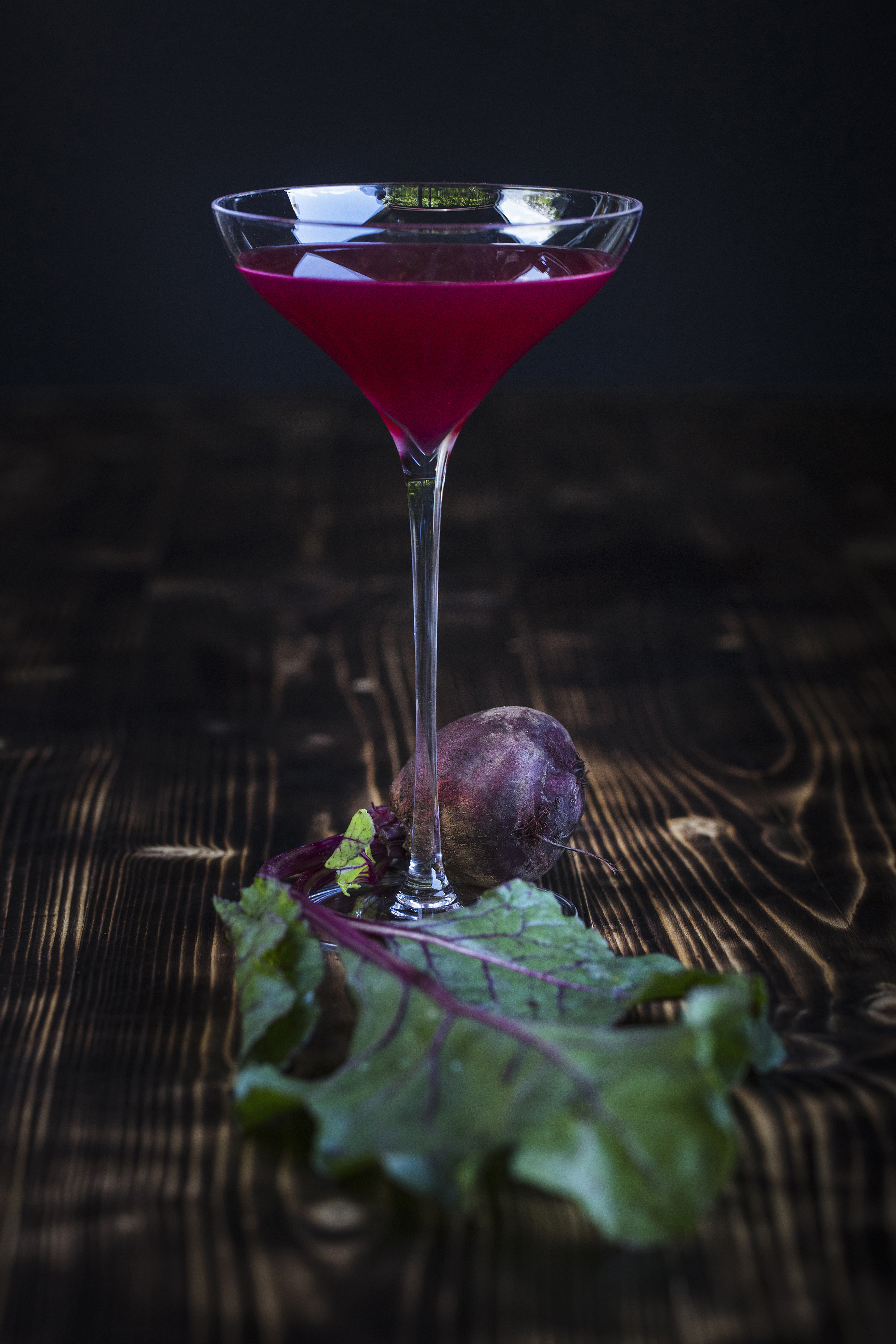 présentation du jus de groseille en accord avec la betterave